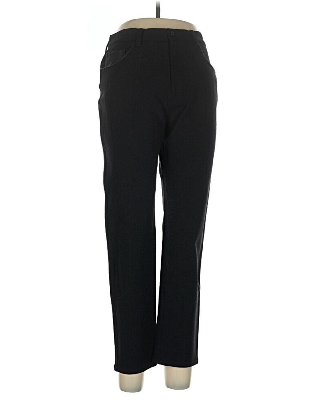 Lauren Ralph Lauren Size 12 P $225 Black Wool Blend High Rise Straight Pants Y2K